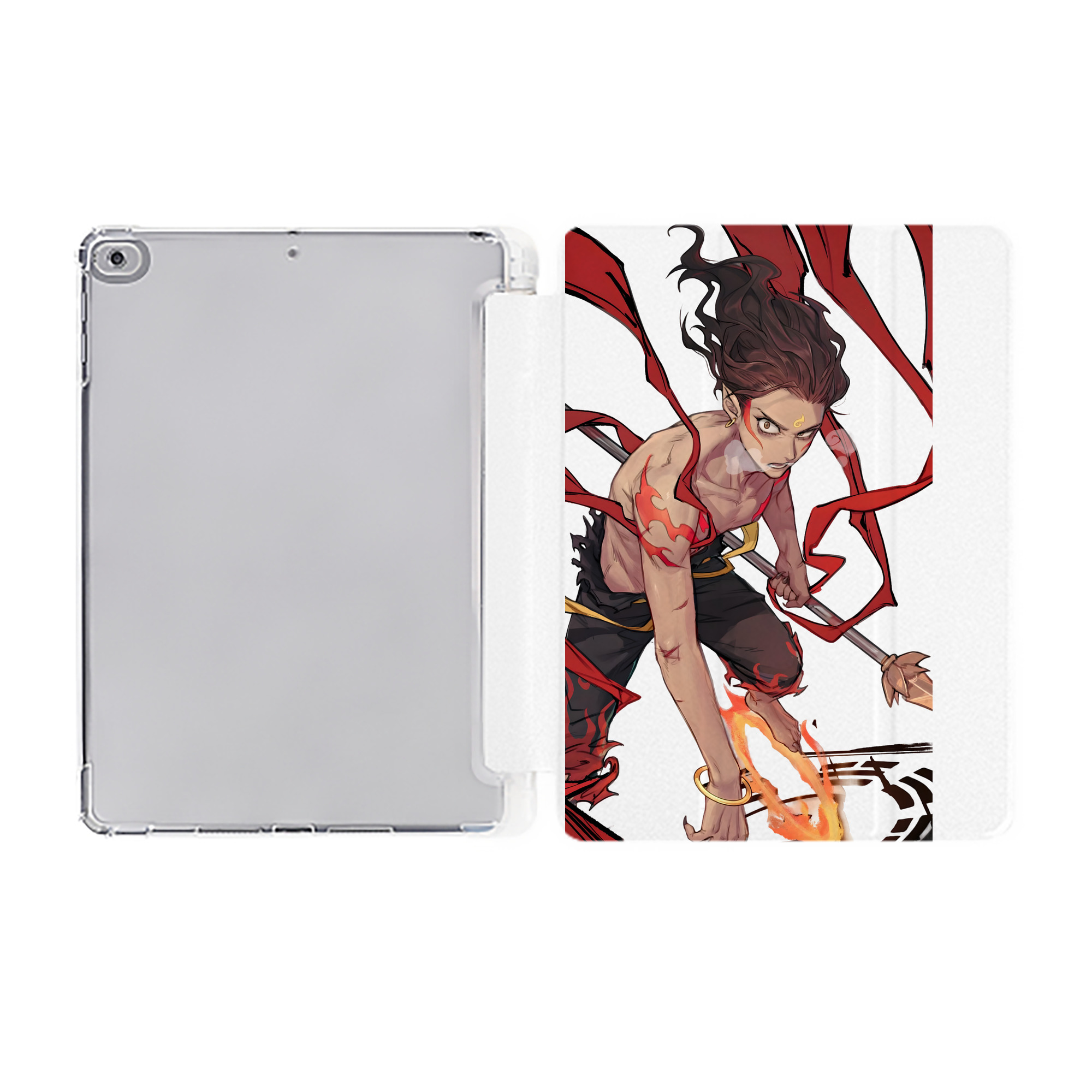（画像用） Ne Zha 2 ナタ 魔童の大暴れ IPad ケース ペン収納付き 三つ折りスタンド PUレザー×シリコン 対応機種9.5/10.5/10.9インチ